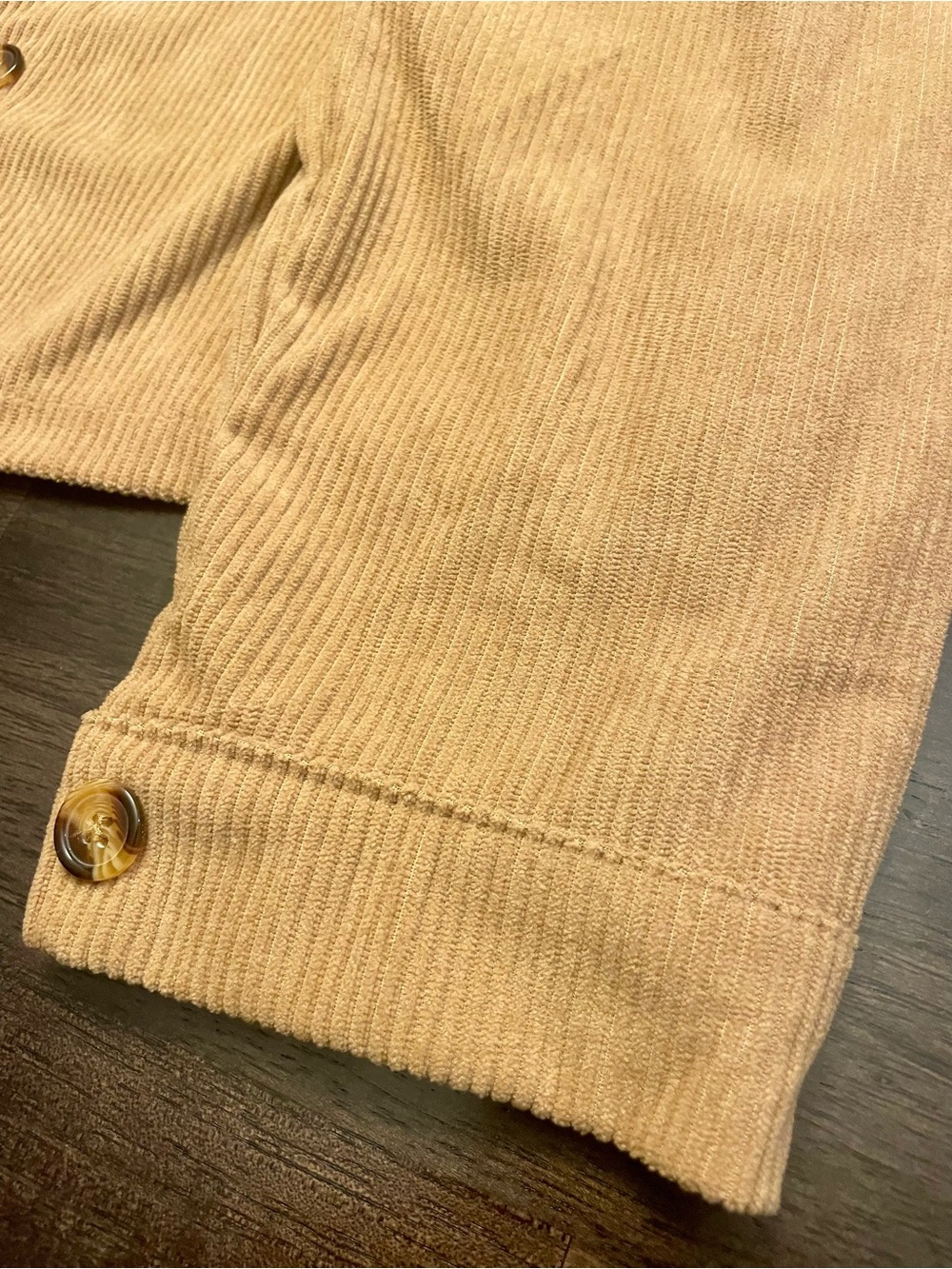 Corduroy Button-Front Jacket in Tan NEVER WORN - Picture 3 of 5